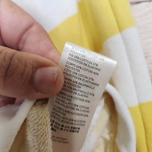 Anthropologie Maeve Elmira Yellow White Striped Jacket Sweater Size Small Pocket - Picture 12 of 16